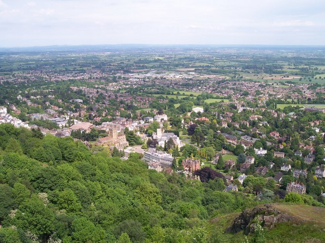 View over the town from Worcestershire Beacon