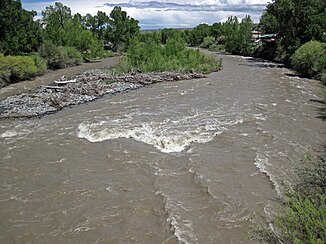 Greybull River in de buurt van Meeteetse, WY