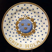 Plate from the armorial Gripsholm Service, for Sweden, c. 1776