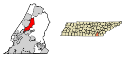 Location of Soddy-Daisy in Hamilton County, Tennessee