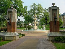 Harrison Plaza at the University of North Alabama in Florence. The school was chartered as LaGrange College by the Alabama Legislature in 1830. Harrison-plaza2.jpg