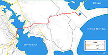 Hobart Airport in relation to Hobart