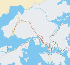 Karte des MTR-Systems in Hongkong