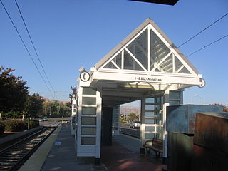 <span class="mw-page-title-main">Alder station</span> VTA light rail station in Milpitas, California