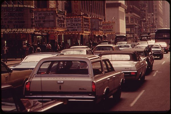 Grindhouse marquees along 42nd St (New York City, 1973)