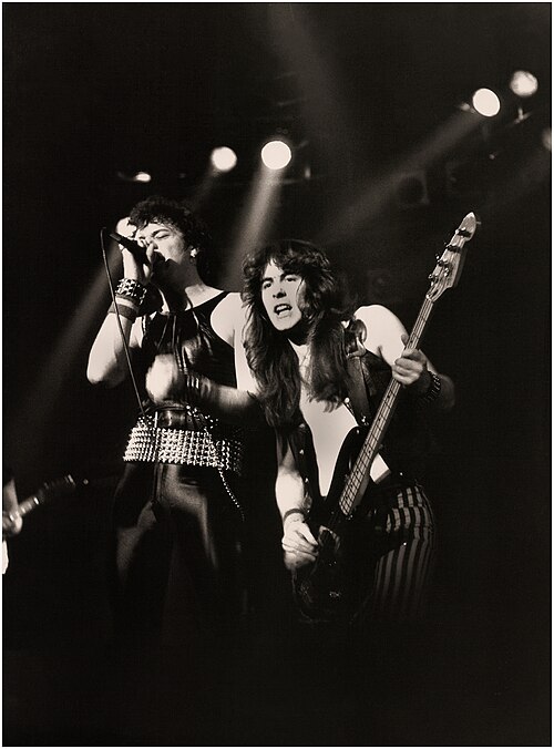 Paul Di'Anno and Steve Harris supporting Judas Priest on their British Steel Tour, 1980