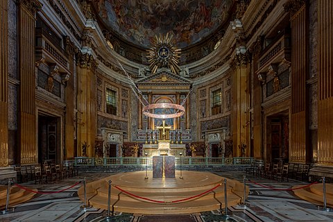 Main altar of Church of the Gesù, Rome, Italy.