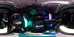 Inside a gaming case during gameplay. 360deg photograph.
(view as a 360deg interactive panorama) Interior 360 view of a gaming PC - 2 of 2.jpg