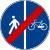 Italian traffic signs - fine pista ciclabile contigua al marciapiede.svg
