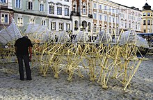 Theo Jansen's kinetic sculpture Strandbeest, a wind-driven walking machine Jansen-Strandbeest crop.jpg