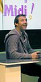 Jean-Luc Reichmann sur le stand TF1 du Mondial de l'automobile de Paris 2012, pavillon 2.2 du parc des expositions de la porte de Versailles, Paris