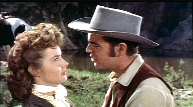 Jean Peters with Wagner in Broken Lance (1954)