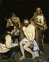 Jezus bespot door de soldaten (1865)