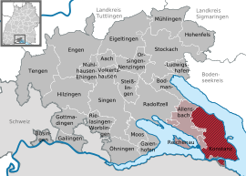 Poloha mesta Konstanz v rámci krajinského okresu Konstanz