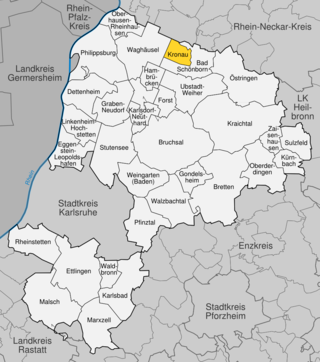 <span class="mw-page-title-main">Kronau (Baden)</span> Municipality in Baden-Württemberg, Germany