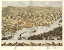 Artists representation of La Crosse in 1867