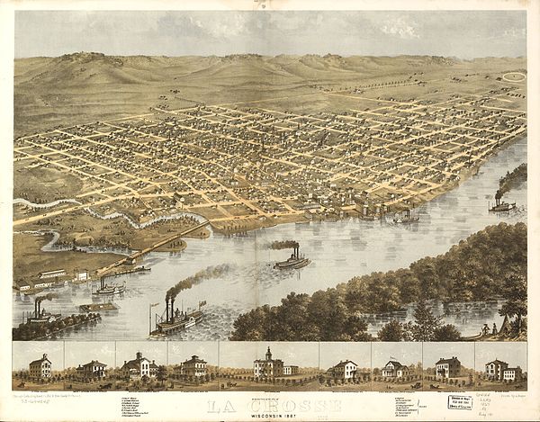 Artist representation of La Crosse (1867).