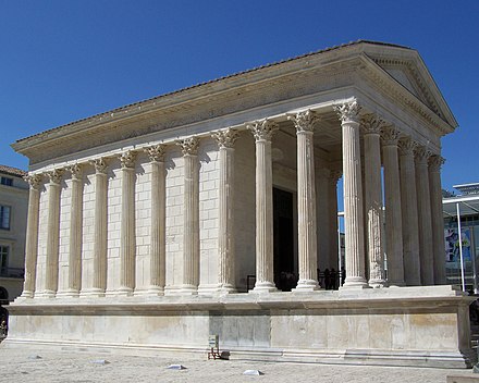 The Maison Carrée at Nîmes, modern France, built in 19 BC; Agrippa was its patron.