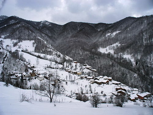 Typical Cantabrian Mountains landscape in winter