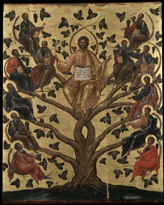 <i>Christ the Vine</i> (Moskos) Painting by Leos Moskos