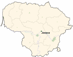 ヨナヴァの位置（リトアニア共和国）の位置図