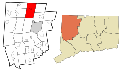 Ubicación en el condado de Litchfield, Connecticut
