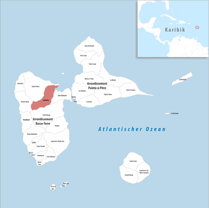 Location of the municipality of Lamentin in the Guadeloupe department