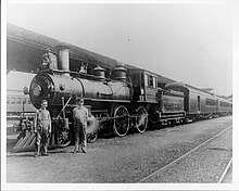 A New York, Ontario and Western Railway passenger train at Weehawken Terminal in Weehawken, New Jersey Loco 72, Passenger Train, Pat- Driver; Weehawken, N.J..jpg