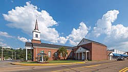 First Baptist Church, Rankin Avenue (US-127) in Dunlap