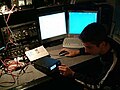 An operator working HF