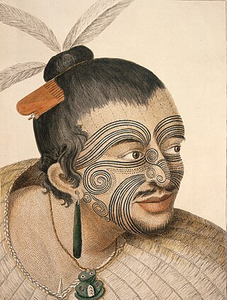 <i><span title="Māori-language text"><i lang="mi">Tā moko</i></span></i> Māori facial tattoo