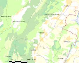 Mapa obce Péron