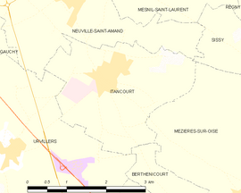Mapa obce Itancourt