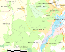 Mapa obce Ars-sur-Moselle