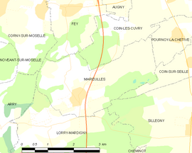 Mapa obce Marieulles