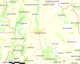 Mapa obce Maubourguet