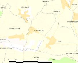 Mapa obce Stundwiller