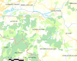 Mapa obce Thorée-les-Pins
