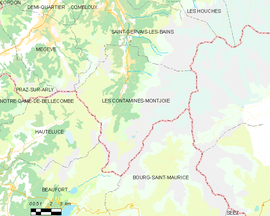 Mapa obce Les Contamines-Montjoie