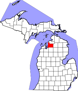 Antrim County na mapě Michiganu