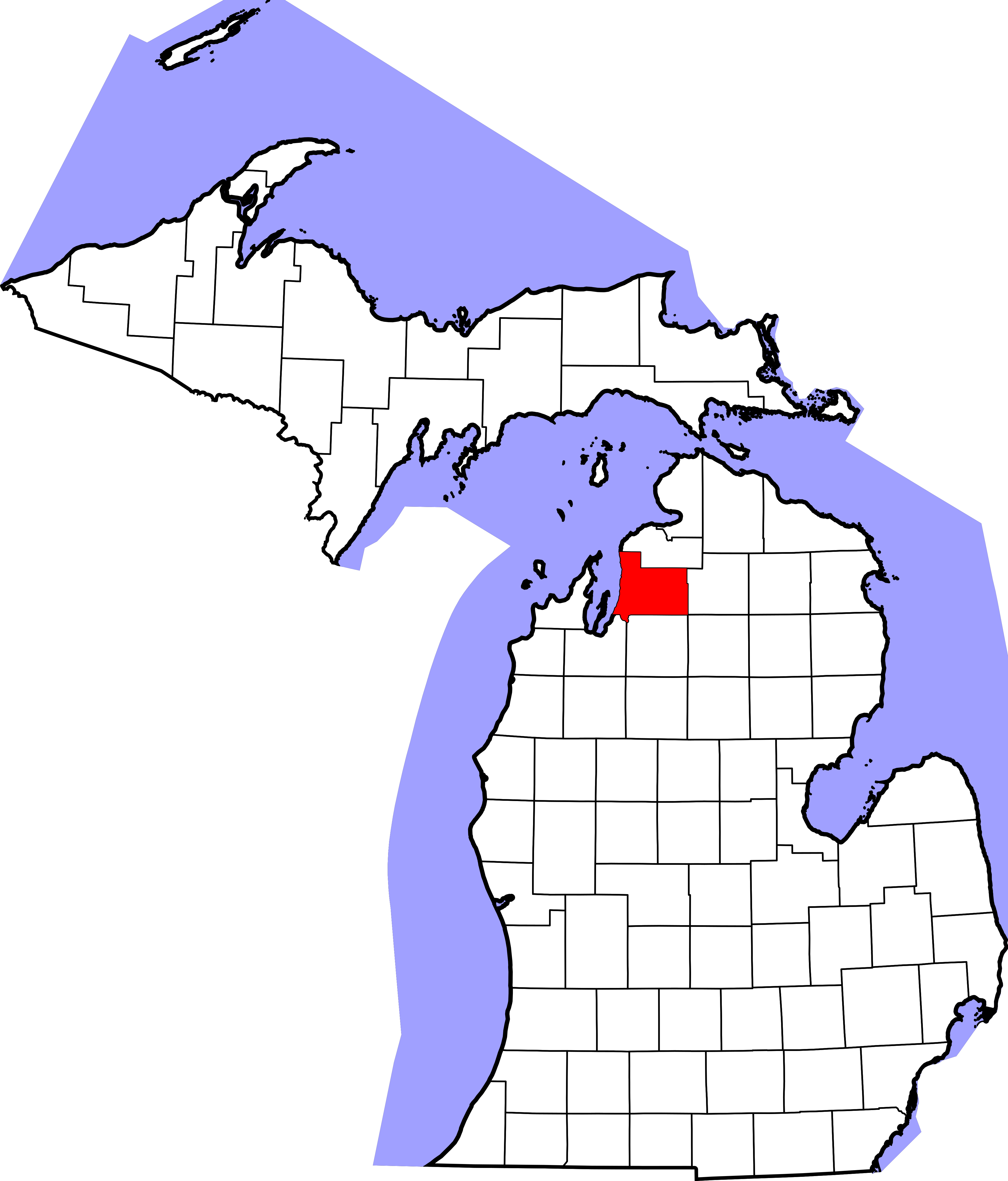 File Map Of Michigan Highlighting Antrim County Svg Wikipedia