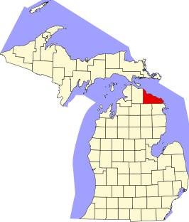 Locatie van Presque Isle County in Michigan