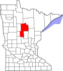 Map of Minnesota highlighting Cass County.svg