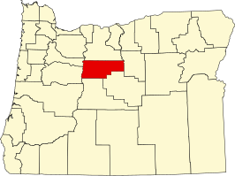 Locatie van Jefferson County in Oregon