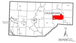 Location of Steuben Township in Crawford County