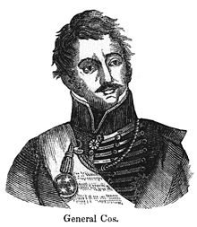 Black-and-white drawing of a man, shown from mid-chest up. He is wearing a military jacket with a high collar.