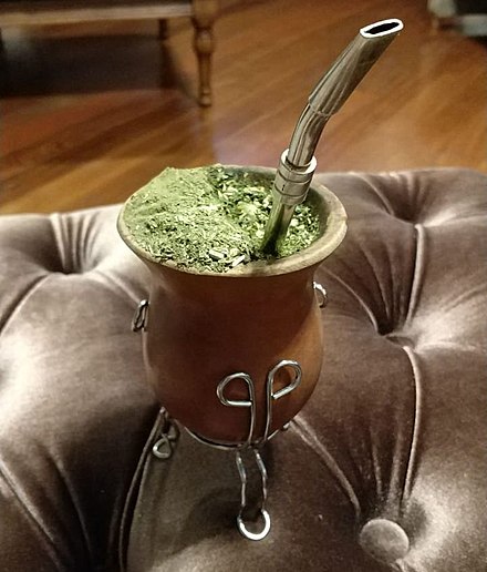Chimarrão is a traditional drink made by soaking dried leaves of the holly species Ilex paraguariensis in hot water.