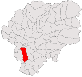 Бистрица-Насуд округіндегі орналасуы