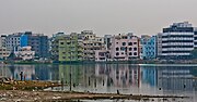 Durgam Cheruvu near HITEC City being slowly encroached by expanding city