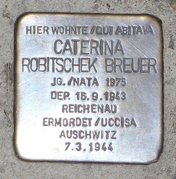 File:Meran Stolperstein Caterina Robitschek Breuer.jpg